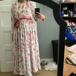 Handmade leaf maxi dress